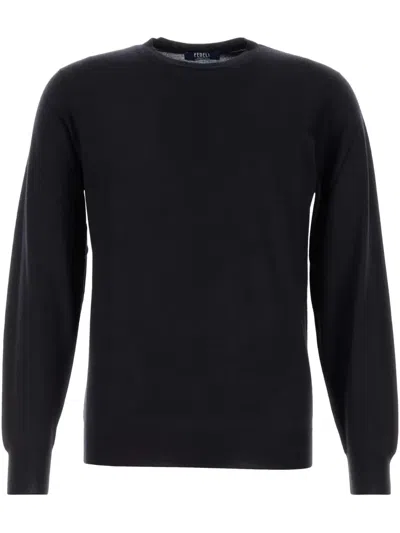 Fedeli Virgin Wool Jumper In Blue