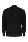 Fedeli Three-button Virgin Wool Polo Shirt In Black