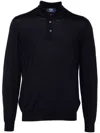 Fedeli Virgin-wool Polo Shirt In Blau
