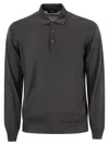 Fedeli Virgin Wool Polo Shirt In Gray