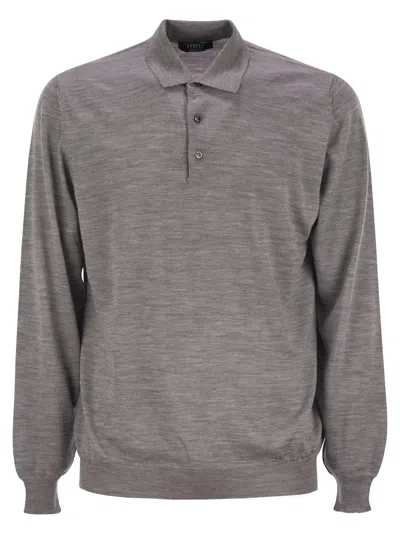 Fedeli Virgin Wool Polo Shirt In Grey