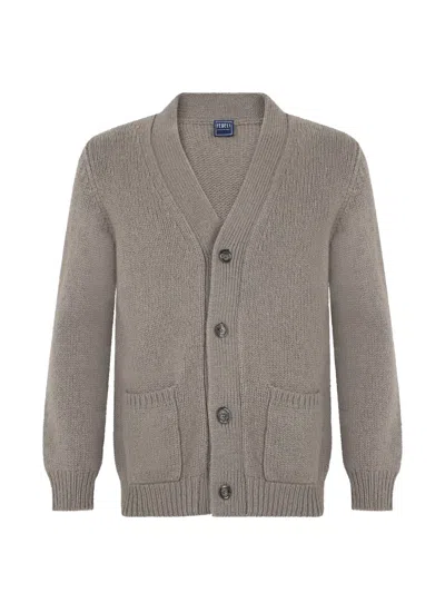 Fedeli V-neck Cardigan In Gray
