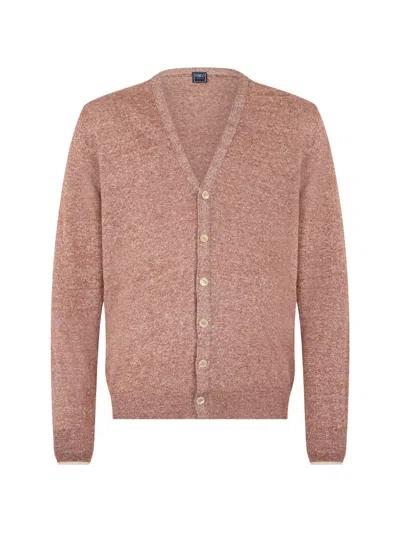 Fedeli V-neck Cardigan In Red