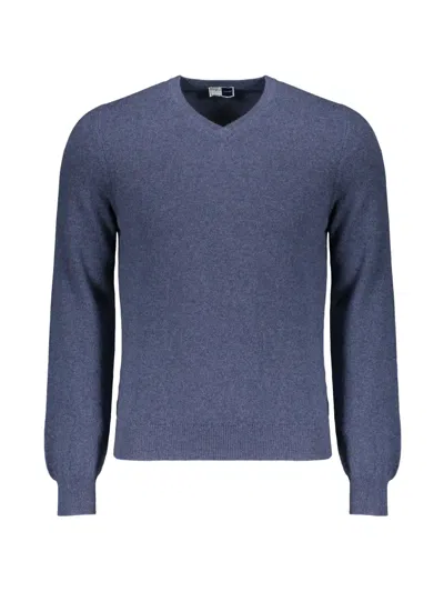 Fedeli V-neck Cashmere Sweater In Blue