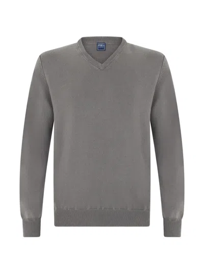 Fedeli V-neck Cashmere Sweater In Gray