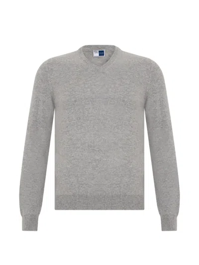 Fedeli V-neck Cashmere Sweater In Gray