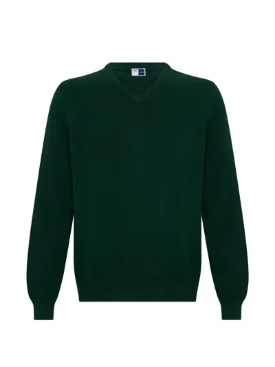 Fedeli V-neck Cashmere Sweater In Green