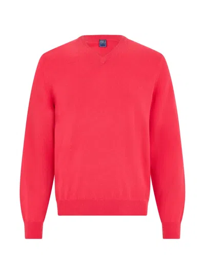 Fedeli V-neck Cashmere Sweater In Red