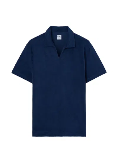 Fedeli V-neck Knitted T-shirt In Blue