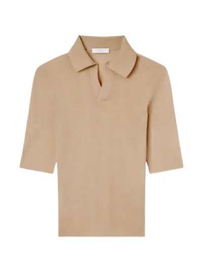 Fedeli V-neck Short-sleeved Top In Neutral