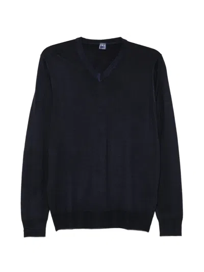 Fedeli V-neck Sweater In Blue