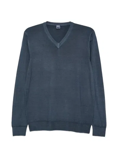 Fedeli V-neck Sweater In Blue