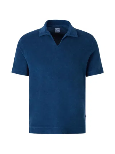 Fedeli V-neck T-shirt In Blue