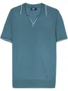 Fedeli Wave Fine-knit Polo Shirt In Blue
