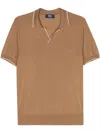 Fedeli Wave Polo Shirt In Brown