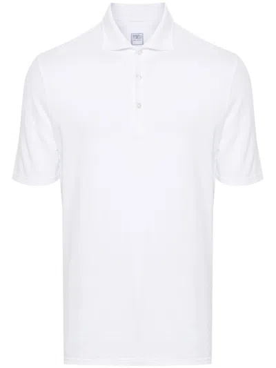 Fedeli White Cotton Polo Shirt