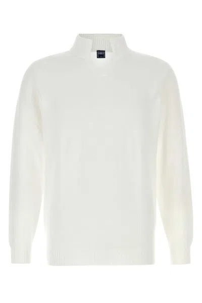 Fedeli White Cotton Sweater