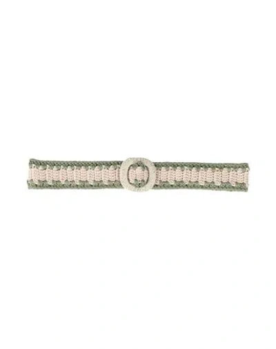 Fedeli Woman Belt Sage Green Size M Cotton, Silk