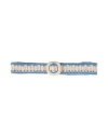 Fedeli Woman Belt Slate Blue Size M Cotton, Silk