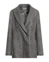 Fedeli Woman Blazer Charcoal Size 6 Wool, Alpaca Wool, Polyester In Gray