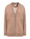 Fedeli Maxi Cardigan With Buttons In Camel Cashmere In Beige