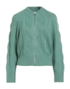 Fedeli Woman Cardigan Green Size 6 Cashmere