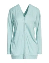 Fedeli Woman Cardigan Green Size 6 Linen, Elastane In Green
