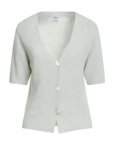 Fedeli Woman Cardigan Light Green Size 6 Cashmere, Linen