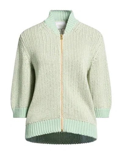 Fedeli Woman Cardigan Light Green Size 6 Cotton, Linen