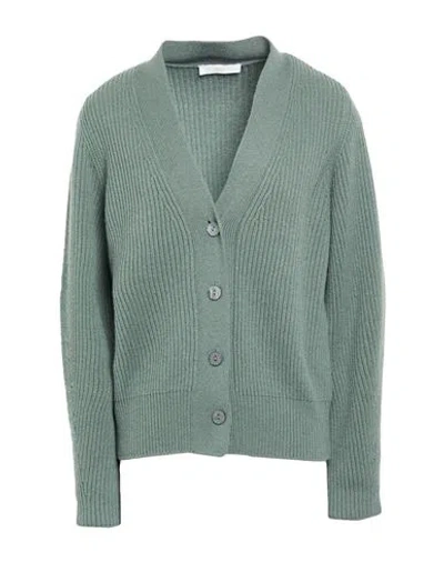 Fedeli Woman Cardigan Sage Green Size 10 Cashmere In Gray