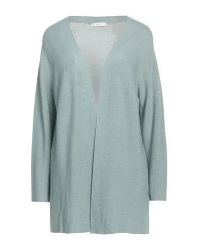 Fedeli Woman Cardigan Sage Green Size 8 Virgin Wool In Blue