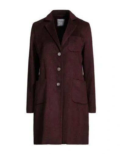 Fedeli Woman Coat Burgundy Size 12 Silk In Red