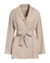 Fedeli Woman Jacket Beige Size 6 Viscose, Linen In Nude
