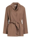 Fedeli Woman Jacket Brown Size 6 Viscose, Linen In Brown