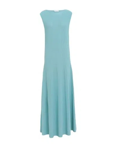 Fedeli Woman Maxi Dress Turquoise Size 10 Viscose, Cotton In Blue