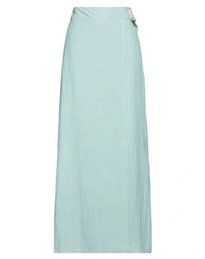 Fedeli Woman Maxi Skirt Light Green Size 6 Viscose, Linen