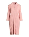 Fedeli Woman Midi Dress Antique Rose Size 8 Cotton In Pink