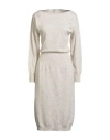 Fedeli Woman Midi Dress Cream Size 8 Cashmere In White