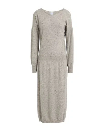 Fedeli Woman Midi Dress Grey Size 6 Cashmere In Gray