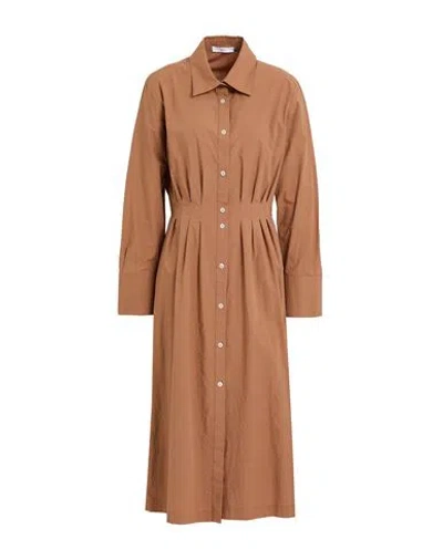 Fedeli Woman Midi Dress Light Brown Size 6 Cotton