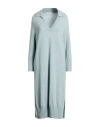 Fedeli Woman Midi Dress Slate Blue Size Xs Cashmere In Multi
