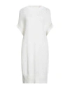 Fedeli Woman Midi Dress White Size 6 Cotton, Linen