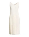 Fedeli Woman Midi Dress White Size 6 Linen, Silk In White
