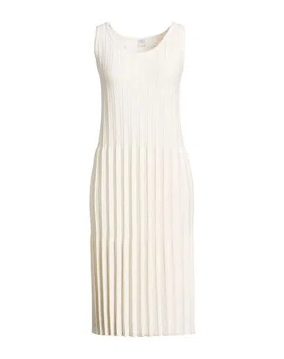 Fedeli Woman Midi Dress White Size 6 Linen, Silk