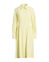 Fedeli Woman Midi Dress Yellow Size 6 Cotton