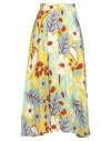 Fedeli Woman Midi Skirt Acid Green Size 8 Linen In Green