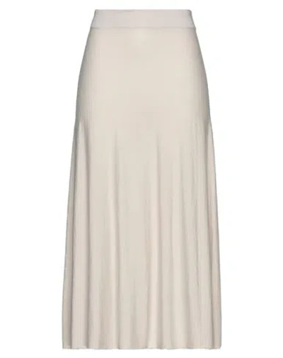 Fedeli Woman Midi Skirt Beige Size 6 Virgin Wool, Polyester In Gray