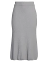 Fedeli Woman Midi Skirt Grey Size 6 Cashmere