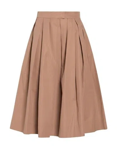 Fedeli Woman Midi Skirt Light Brown Size 6 Cotton