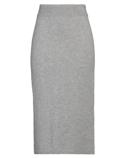 Fedeli Woman Midi Skirt Light Grey Size M Virgin Wool, Cashmere, Polyamide
